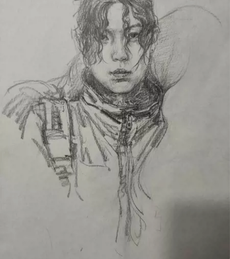 速写素描肖像定制。 速写单人头像十块起,具...
