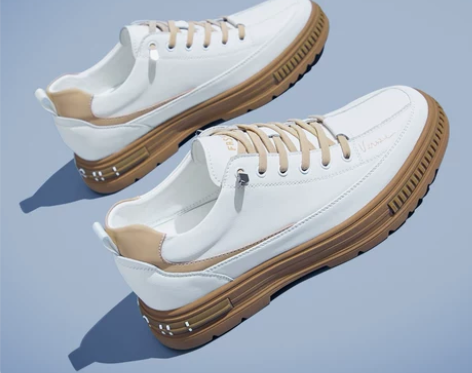 内增高鞋 板鞋内增高2023新款男鞋真皮休...