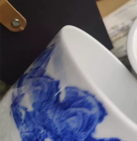 景德镇手绘青花玲珑办公杯,陶瓷带盖内胆过滤...