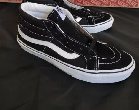 正品 Vans mid 经典黑白中帮 码数...