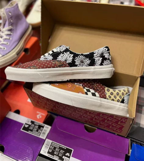 Vans Era 限定腰果花 拼接不对称棋...