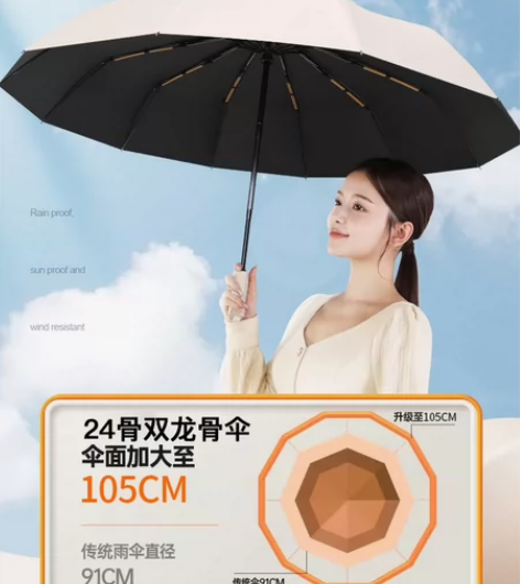 全自动折叠晴雨两用雨伞加大加固加厚遮阳太阳...