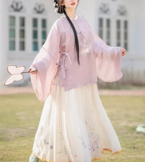 原创春日汉服明制中国风女改良刺绣汉元素圆领...