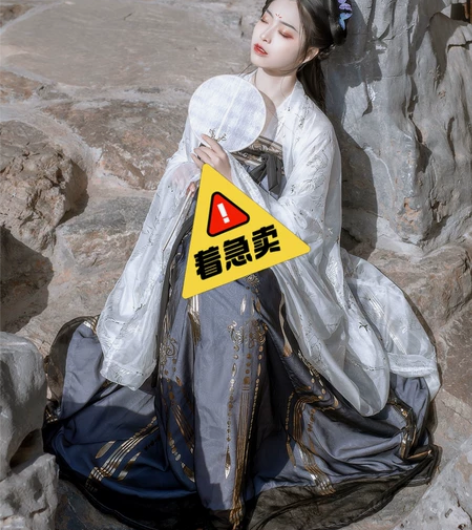 艺缕黑云鹤，无大袖衫，只上衣和襦裙（三米摆...