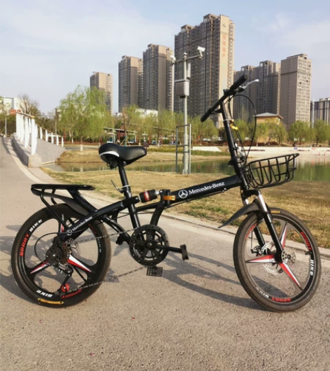 【直接拍】凤凰折叠自行车20寸双减震碟刹变...