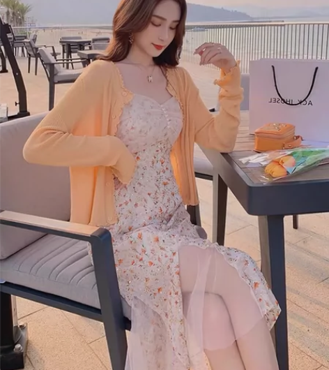 ?春夏2023新款女气质温柔风法式茶歇碎花...