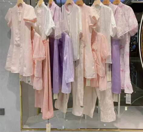 品牌夏季新中式连衣裙尾货批发十三行新款女装...