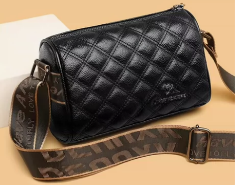 真皮袋鼠单肩包女新款时尚旅游逛街单肩包女士...