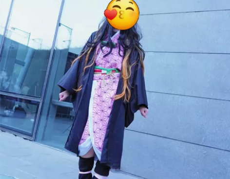 出鬼灭之刃灶门祢豆子cos服m码 衣服假发...