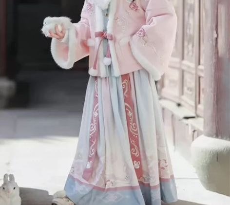 汉服女童秋冬季2023新款儿童拜年服女孩超...