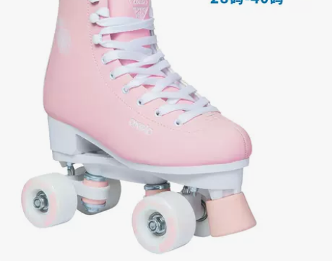 迪卡侬儿童小码女双排溜冰鞋轮滑鞋旱冰鞋双排...