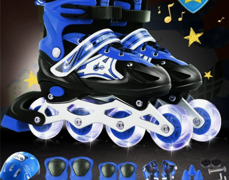 正品溜冰鞋儿童全套装男女初学者直排轮旱冰鞋...