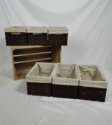 （厂家清货全新收纳筐亏钱卖）桌面收纳盒藤编...