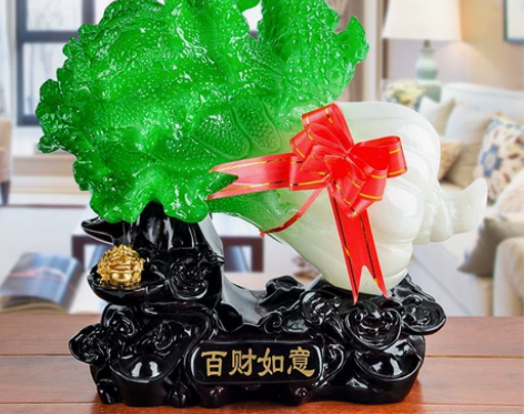 清仓包邮招财玉白菜摆件家居玄关装饰品办公室...