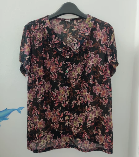 中老年妈妈装老人装夏季透气薄款有领短袖 全...