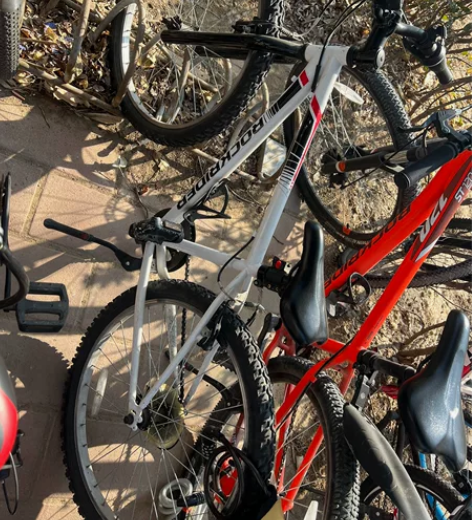 自家孩子一手迪卡侬ST100变速山地车24...