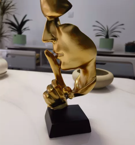 【亏本处理】沉默是金工艺摆件办公室酒柜装饰...