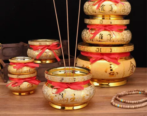 发财香炉加厚陶瓷沙金香炉家用供奉观音财神炉...