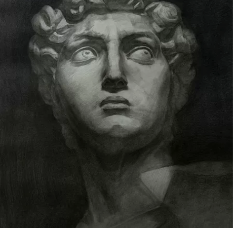 素描大卫4K纯手绘,可以作为家居装饰品。可...