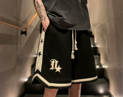 R星美式篮球短裤男士夏季潮牌宽松休闲男生高...