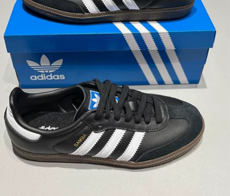 已验货阿迪达斯Samba OG德训鞋黑色男...