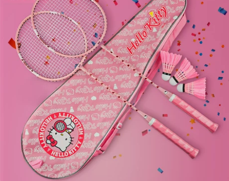 Hellokitty凯蒂猫羽毛球拍粉色正品...
