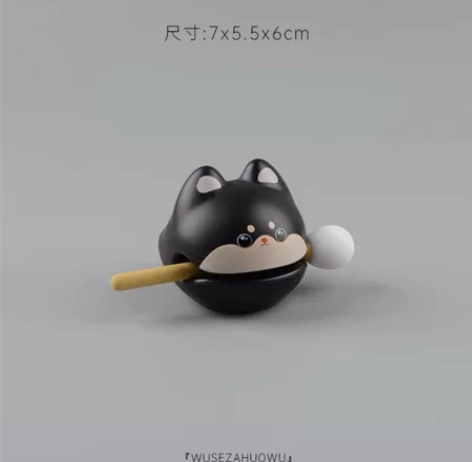 木鱼一敲，烦恼全消桌面摆件可爱柴犬猫咪狗狗...