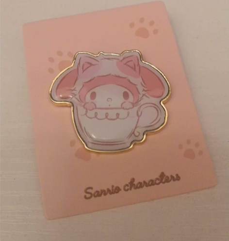 三丽鸥猫咪徽章盲盒隐藏款：美乐蒂 无盒 只...