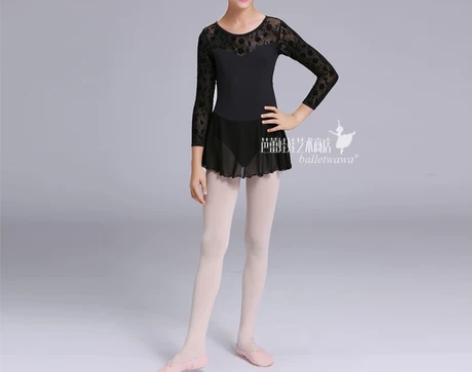 芭蕾娃娃中芭专款芭蕾舞裙练功服女蕾丝长袖儿...