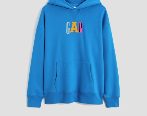 Gap男女装春季款拼色LOGO碳素软磨抓绒...