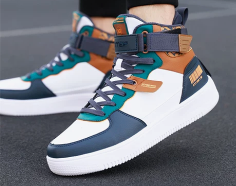 特步男鞋高帮板鞋男春季新款官方正品男士休闲...