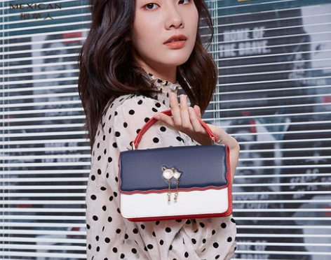 稻草人旗舰店女士包包2021新款潮流撞色手...