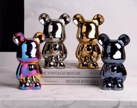 全新电镀暴力熊公仔陶瓷存钱罐储钱罐家居客厅...