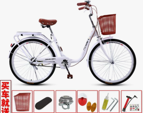 永久自行车女成年轻便单车通勤变速普通代步2...