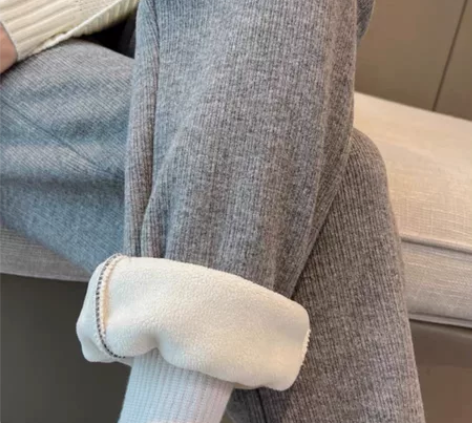 工厂清裤子 高质量仿羊绒针织束脚裤女春秋冬...