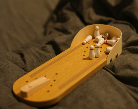 创意迷你木质保龄球成人指尖桌面男女学生小玩...