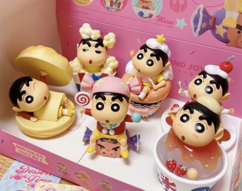 蜡笔小新点心系列盲盒潮玩手办周边心意礼物摆...