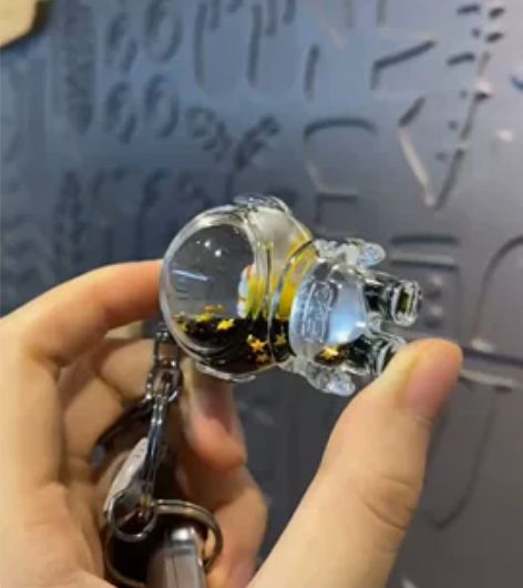 太空人宇航员可爱钥匙圈流沙瓶精美礼品钥匙挂...