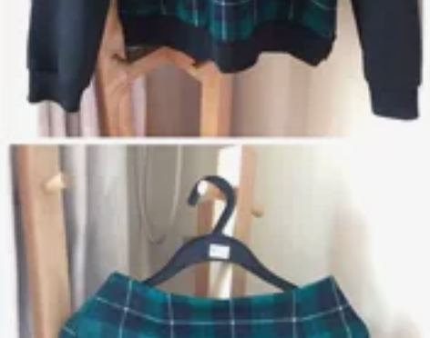 春秋学院风菱格衣裙套装 衣服质量很好，商场...