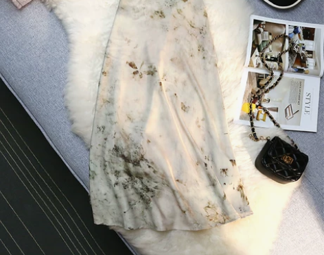 醋酸半裙水墨画中国风印花半身裙夏高腰A字裙...