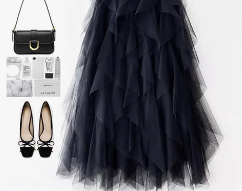 2024春季网纱裙蛋糕半身裙超仙垂感纱裙百...