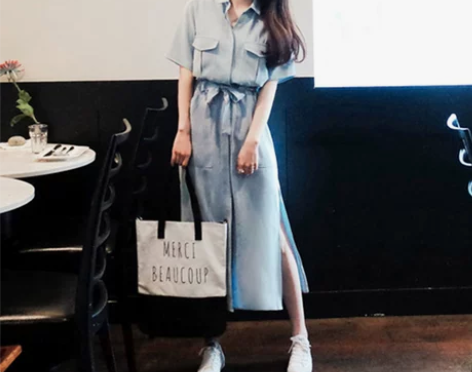?欧洲站长裙女装夏 韩国新款收腰小众气质显...