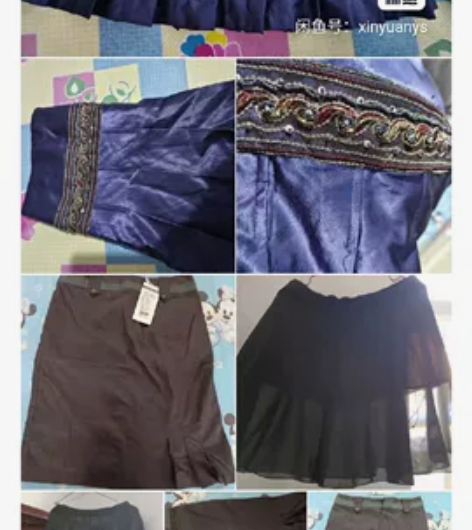 紫色重工半身裙刺绣钉珠民族风裙子短裙，纯棉...