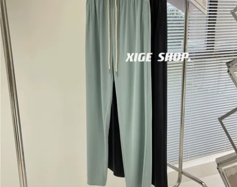 【付邮送】蓝色加绒糯米裤拖地休闲裤运动裤女...