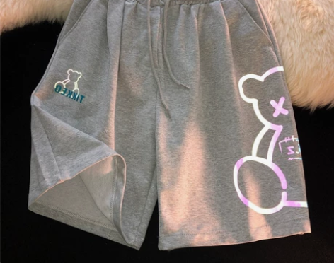 【全新包邮】-300斤反光阔腿短裤男女加肥...