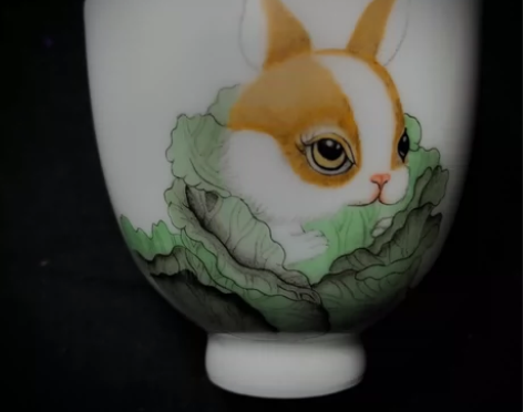 品名：瓷都景德镇功夫茶杯陶瓷主人杯手绘新彩...