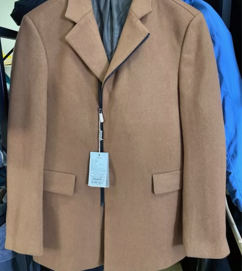 #男士西服套装 爱登堡秋冬男士驼色毛呢大衣...