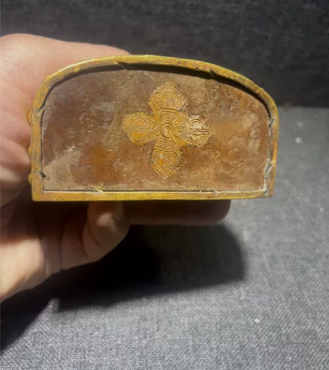 紫铜鎏金白财神佛像摆件藏传普贤王菩萨佛像供...