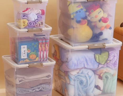 透明收纳箱 透明收纳箱特大号方形塑料家用储...