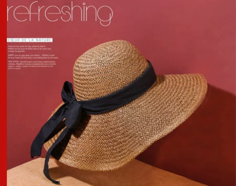 大头围海边度假草帽女可折叠防晒大檐夏天遮阳...